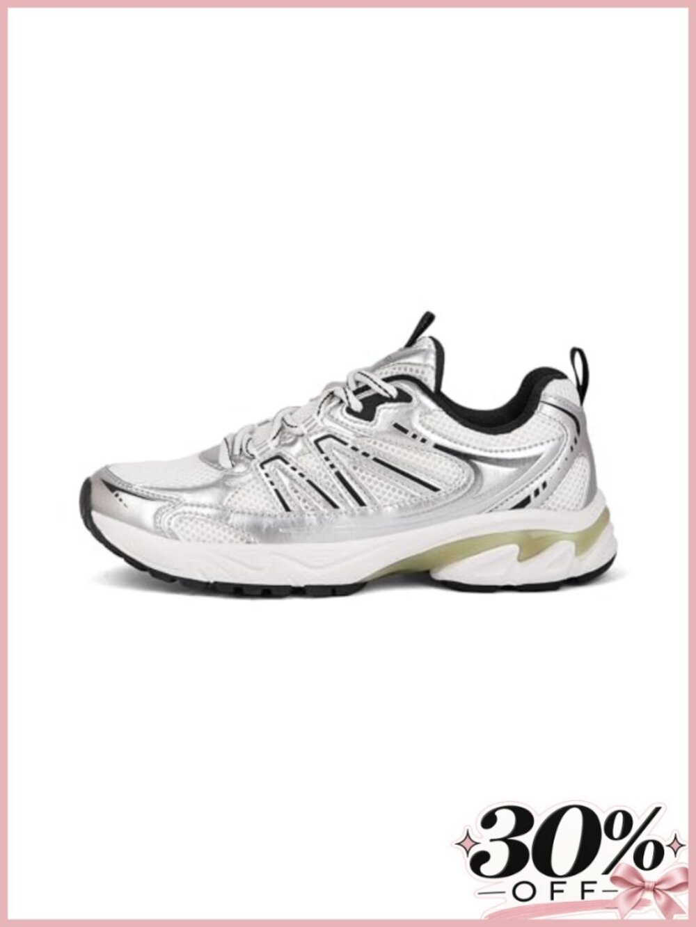 Women's Chunky Fashion Sneakers PU Mesh Lace-Up Running Tennis Shoes
